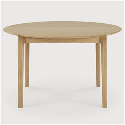 Ava Modern Classic Brown Oak Round Extendable Dining Table - 51"-71"|