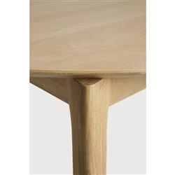 Ava Modern Classic Brown Oak Round Extendable Dining Table - 51"-71"|