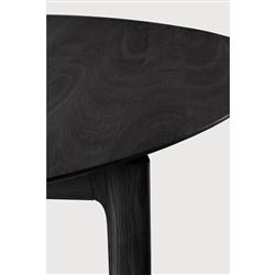 Ava Modern Classic Black Oak Round Extendable Dining Table - 51"-71"|