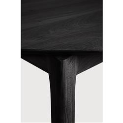 Ava Modern Classic Black Oak Round Extendable Dining Table - 51"-71"|