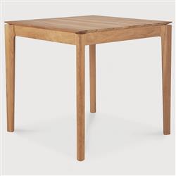 Ava Coastal Beach Teak Square Outdoor Dining Table - 31.5"|