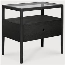 Nicole Modern Classic Black Oak Nightstand|