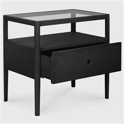 Nicole Modern Classic Black Oak Nightstand|