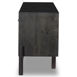 Rissa Mid Century Modern Black Acacia Wood Media Console|