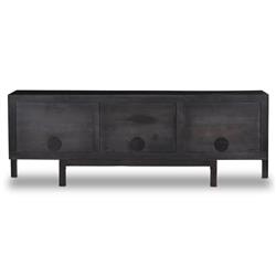 Rissa Mid Century Modern Black Acacia Wood Media Console|