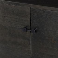 Rissa Mid Century Modern Black Acacia Wood Media Console|