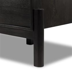 Rissa Mid Century Modern Black Acacia Wood Media Console|
