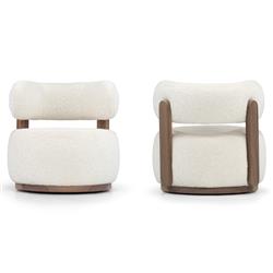 Verellen Gaston Cleary White Swivel Chair|