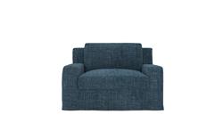 Henri Indigo Slipcovered Chair and a Half|