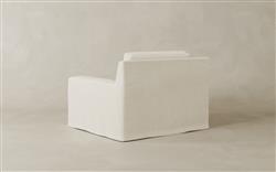 Henri Honed Ivory Slipcovered Chair and a Half|