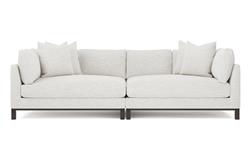 Adelle Heathered Ivory Performance Double Bumper Sectional - 116"|