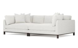 Adelle Heathered Ivory Performance Double Bumper Sectional - 116"|