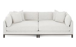 Adelle Heathered Ivory Performance Double Bumper Sectional - 116"|