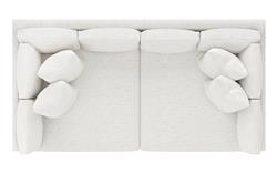 Adelle Heathered Ivory Performance Double Bumper Sectional - 116"|