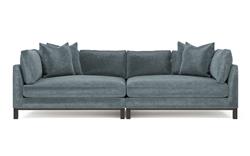 Adelle Slate Blue Double Bumper Sectional - 116"|