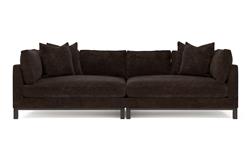 Adelle Dark Chocolate Double Bumper Sectional - 116&quot;|