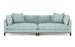 Adelle French Blue Double Bumper Sectional - 116&quot;|