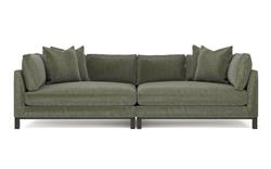Adelle Sage Green Double Bumper Sectional - 116"|