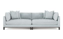 Adelle Pale Blue Double Bumper Sectional - 116&quot;|