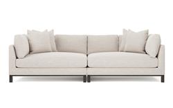 Adelle Heathered Cream Performance Double Bumper Sectional - 116&quot;|
