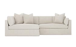 Adelle Sea Salt Performance Slipcovered Bumper Sectional - Left Bumper - 116"|