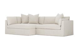 Adelle Sea Salt Performance Slipcovered Bumper Sectional - Left Bumper - 116"|