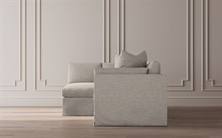Adelle Sea Salt Performance Slipcovered Bumper Sectional - Left Bumper - 116"|