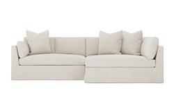 Adelle Sea Salt Performance Slipcovered Bumper Sectional - Right Bumper - 116&quot;|