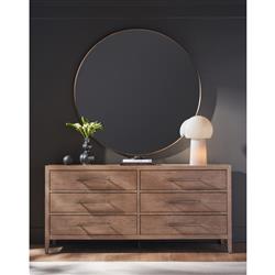 Greig Modern Classic Grey Oak Wood Double Dresser|