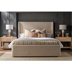 Willian Coastal Beach Natural Brown Raffia Nightstand|