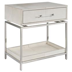 Harrell Modern Classic Grey Hair On Hide Nightstand|