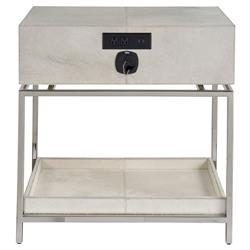 Harrell Modern Classic Grey Hair On Hide Nightstand|