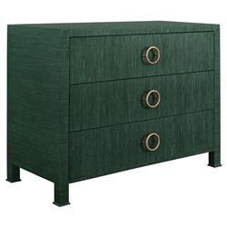 Worlds Away Getty Modern Classic Green Grasscloth Chest|