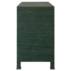 Worlds Away Getty Modern Classic Green Grasscloth Chest|