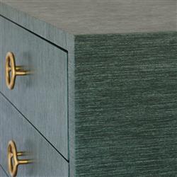 Worlds Away Getty Modern Classic Green Grasscloth Chest|