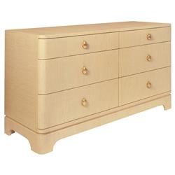 Worlds Away Kilmer Modern Classic Natural Grasscloth Double Dresser|
