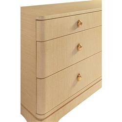 Worlds Away Kilmer Modern Classic Natural Grasscloth Double Dresser|