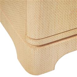 Worlds Away Kilmer Modern Classic Natural Grasscloth Double Dresser|