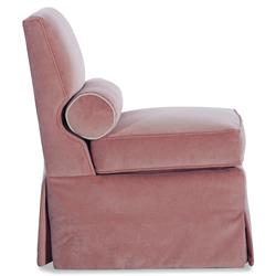 Century Allie French Country Pink Velvet Slipper Chair|
