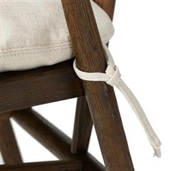 Tanner Rustic Lodge Cream Performance Brown Wood Dining Side Chair|