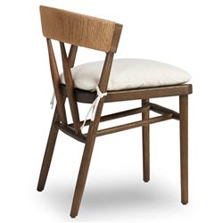 Tanner Rustic Lodge Cream Performance Brown Wood Dining Side Chair|