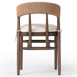 Tanner Rustic Lodge Cream Performance Brown Wood Dining Side Chair|