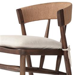 Tanner Rustic Lodge Cream Performance Brown Wood Dining Side Chair|
