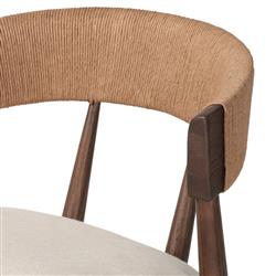 Tanner Rustic Lodge Cream Performance Brown Wood Dining Side Chair|