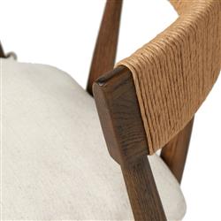 Tanner Rustic Lodge Cream Performance Brown Wood Dining Side Chair|