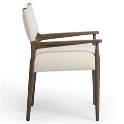 Odelia Modern Classic Cream Performance Wood Dining Arm Chair|