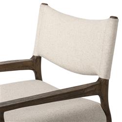 Odelia Modern Classic Cream Performance Wood Dining Arm Chair|
