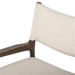 Odelia Modern Classic Cream Performance Wood Dining Arm Chair|