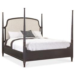 Allura French Country Beige Performance Black Oak Poster Bed - King|