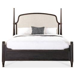 Allura French Country Beige Performance Black Oak Poster Bed - King|